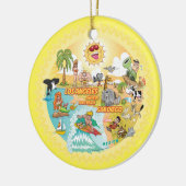 Ultimate Sunny California Round Ceramic Ornament (Links)