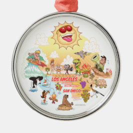 Ultimate Sunny California Round Ceramic Ornament
