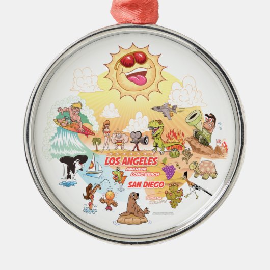 Ultimate Sunny California Round Ceramic Ornament (Voorkant)