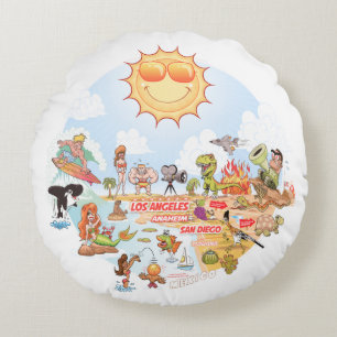 Ultimate Sunny California Round Pillow Rond Kussen