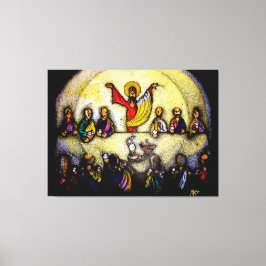 ULTIMI CENA Laatste Avondmaal Mix, inkt en acryl Canvas Afdruk