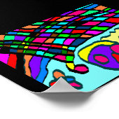 Ultra abstracte kunst op zwart poster (Hoek)