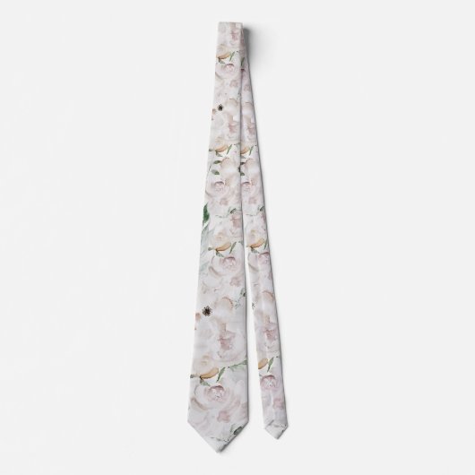 Ultra Blush Garden Peony Wedding Stropdas (Voorkant)