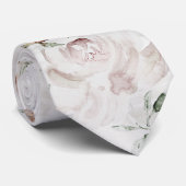 Ultra Blush Garden Pioen Bruiloft Necktie Stropdas (Opgerold)