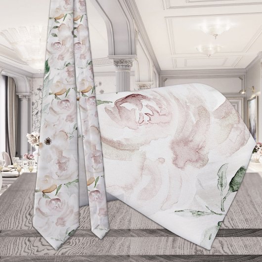 Ultra Blush Garden Pioen Bruiloft Necktie Stropdas
