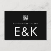Ultra BOLD Moderne MONOGRAM QR CODE Website RSVP Kaartje (Achterkant)