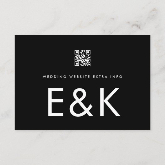 Ultra BOLD Moderne MONOGRAM QR CODE Website RSVP Kaartje (Achterkant)