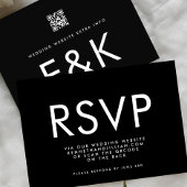 Ultra BOLD Moderne MONOGRAM QR CODE Website RSVP Kaartje