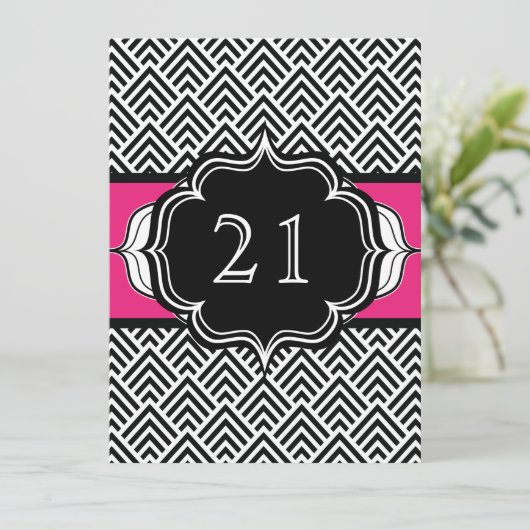 Ultra chic 21e verjaardag of vrijgezellenfeest che kaart (Staand voorkant)