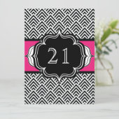 Ultra Chic 21st Birthday of Bachelorette Chevron Kaart (Staand voorkant)
