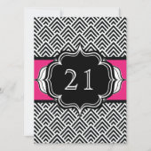 Ultra Chic 21st Birthday of Bachelorette Chevron Kaart (Voorkant)