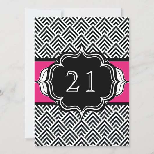 Ultra Chic 21st Birthday of Bachelorette Chevron Kaart (Voorkant)