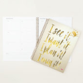  Ultra Chic Gold & Pearl Ivory Motivational Luxe Planner (Display)