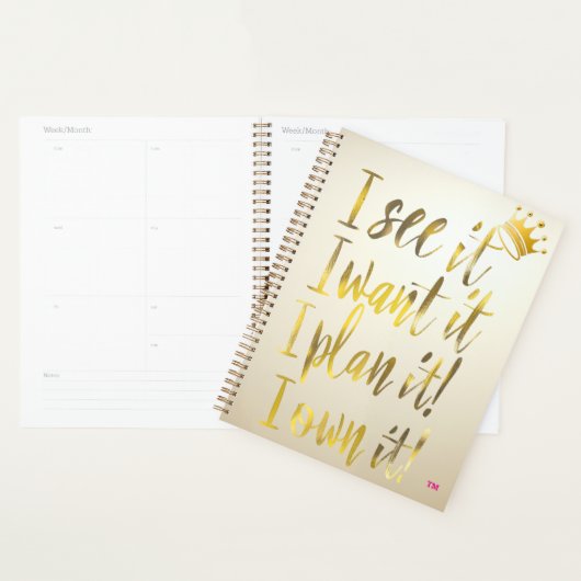  Ultra Chic Gold & Pearl Ivory Motivational Luxe Planner (Display)