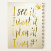  Ultra Chic Gold & Pearl Ivory Motivational Luxe Planner (Achterkant)