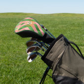Ultra Chic Preppy Roze Groen Argyle Monogram Wapen Golfheadcover (Insitu)