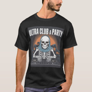 Ultra Club Skelet DJ Retro Halloween Feest T-shirt