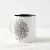 Ultra Cool Mandala Design #1 Tweekleurige Koffiemok (Voorkant links)