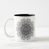 Ultra Cool Mandala Design #1 Tweekleurige Koffiemok (Links)