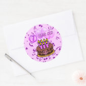Ultra Cute 7 Year Old Birthday Cake Stickers (Envelop)