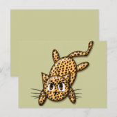 Ultra Cute Anime Leopard Kat Briefkaart (Voorkant / Achterkant)