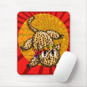 Ultra Cute Anime Leopard Kat Rainbow Head Band Muismat (Met muis)