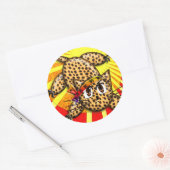 Ultra Cute Anime Leopard Kat Rainbow Head Band Ronde Sticker (Envelop)