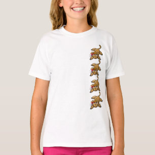 Ultra Cute Anime Leopard Kat Rainbow Head Band T-shirt