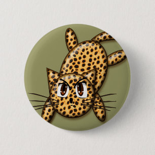 Ultra Cute Anime Leopard Kat Ronde Button 5,7 Cm
