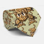 Ultra Cute Anime Leopard Kat Stropdas (Opgerold)