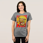Ultra Cute Anime Luipaard Kitty Regenboog Hoofdban Tri-Blend Shirt (Voorkant volledig)