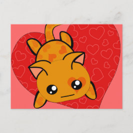 Ultra Cute Kawaii Valentijn Kat Feestdagenkaart
