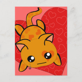 Ultra Cute Kawaii Valentijn Kat Feestdagenkaart