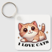 Ultra Cute Kitten I Love Cats Sleutelhanger (Voorkant)