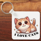 Ultra Cute Kitten I Love Cats Sleutelhanger (Voorkant)