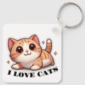Ultra Cute Kitten I Love Cats Sleutelhanger (Achterkant)