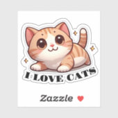 Ultra Cute Kitten I Love Cats Sticker (Vel)