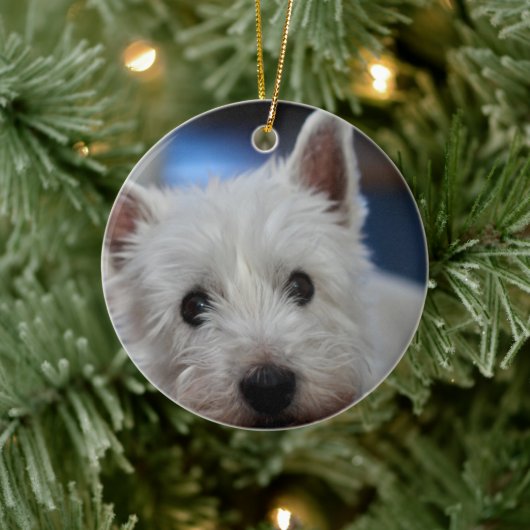 Ultra Cute Pestie Westie Terrier Keramisch Ornament (Boom)