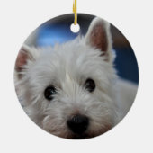 Ultra Cute Pestie Westie Terrier Keramisch Ornament (Achterkant)