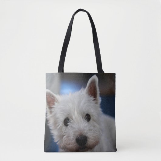 Ultra Cute Pestie Westie White Terrier Tote Bag (Voorkant)