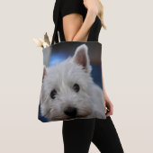 Ultra Cute Pestie Westie White Terrier Tote Bag (Dichtbij)
