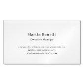 Ultra-Dik Zwart & Wit Trendy Minimal Magnetisch Visitekaartje (Voorkant)