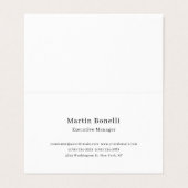 Ultra-Dik Zwart & Wit Trendy Minimal Visitekaartje (Buitenkant ongevouwen)