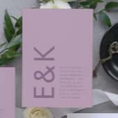 Ultra Dusty Roos Paarse Modern Bold Big Monogram Kaart