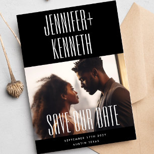 Ultra eenvoudige moderne bewerkbare fotonamen brui save the date