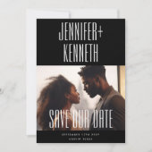 Ultra eenvoudige moderne bewerkbare fotonamen brui save the date (Voorkant)