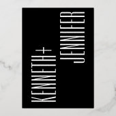 Ultra eenvoudige moderne minimalistische vet goude folie uitnodiging (Achterkant)