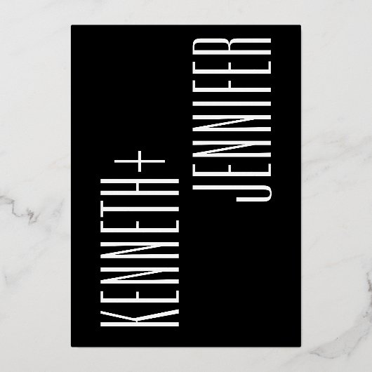 Ultra eenvoudige moderne minimalistische vet goude folie uitnodiging (Achterkant)