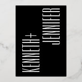 Ultra eenvoudige moderne minimalistische zwart gou folie uitnodiging (Achterkant)