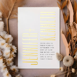 Ultra eenvoudige moderne minimalistische zwart gou folie uitnodiging